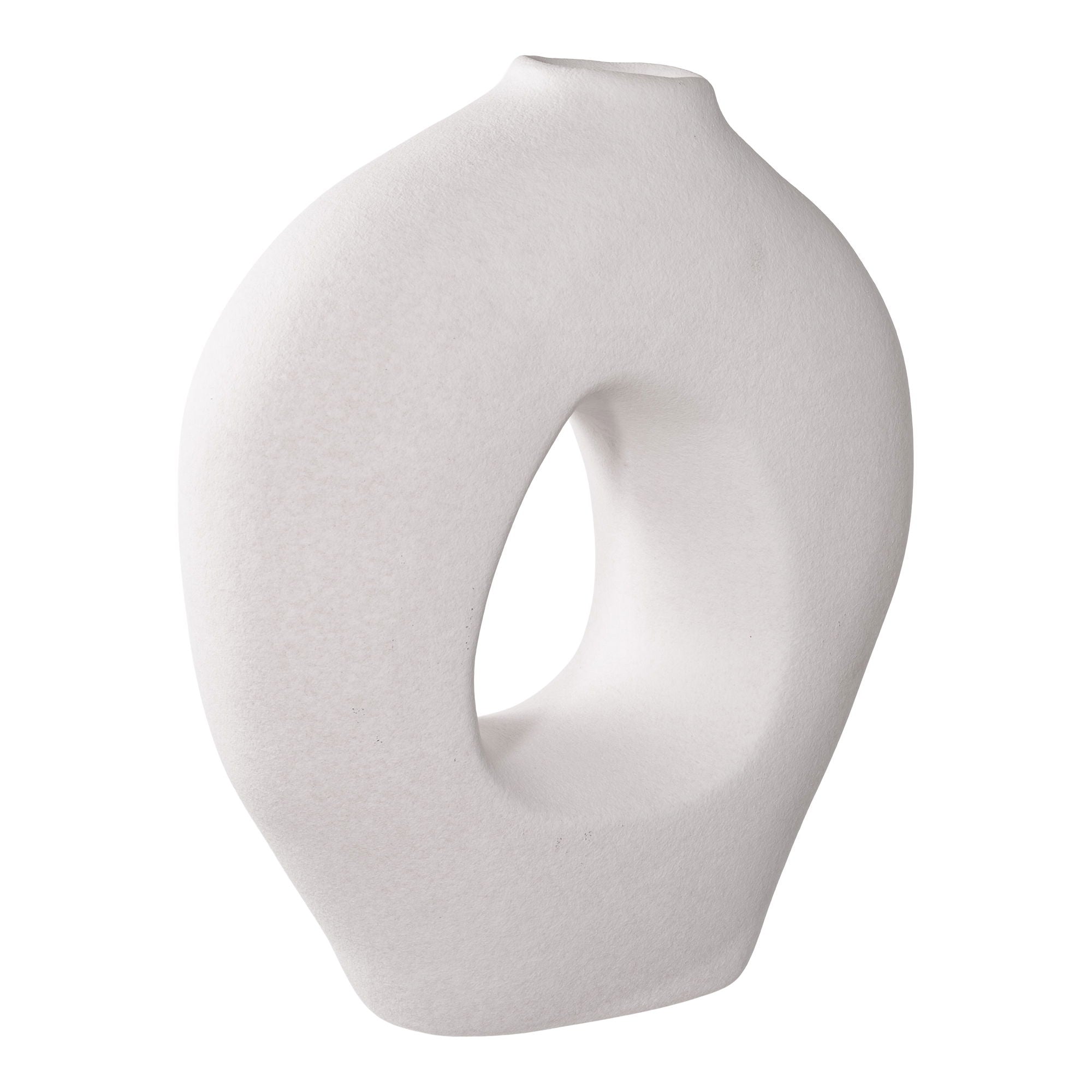 Vase “Noa” – Keramik, weiß, skulptural, 24 × 10,5 × 27,8 cm